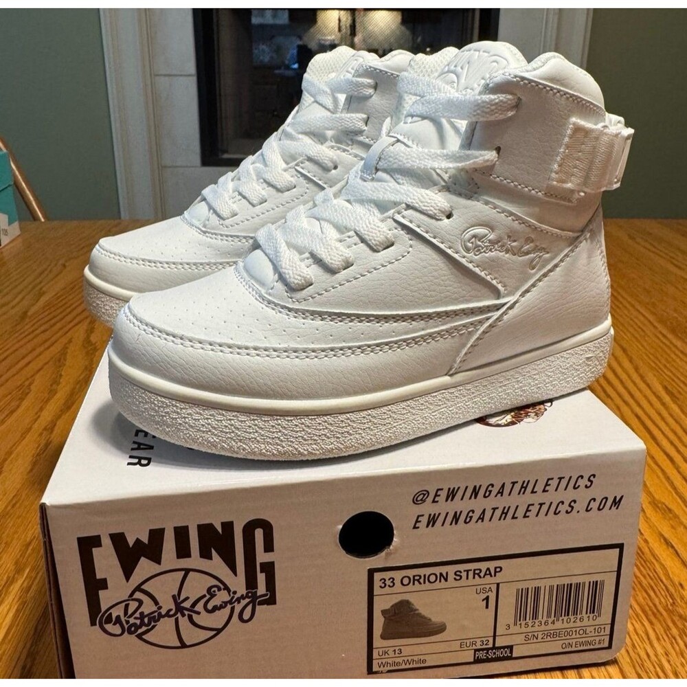 Patrick Ewing Athletics 33 Orion Strap White PS Size 1 New
